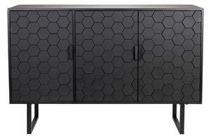Cassettiera bassa nera in legno di pino 135x90 cm Linc - White Label