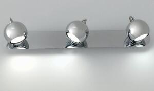 JIM BINARIO CROMO 3 LUCI CON SFERE ORIENTABILI A LED INCLUSO E SOSTITUIBILE