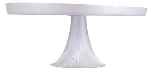 Alzata centrotavola tonda in vetro colorato con finitura metallica Elegance Sibilla - White