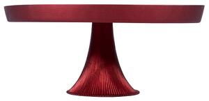 Alzata centrotavola tonda in vetro colorato con finitura metallica Elegance Sibilla - Red