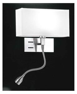 APPLIQUE IN CROMO SATINATO CON PARALUME BIANCO E LED FLESSIBILE CON INTERRUTTORI SX/DX