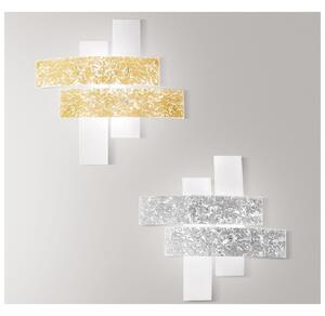 LARA LAMPADA DA SOFFITTO IN VETRO MEDIA IN FOGLIA ORO O ARGENTO DI GEA LUCE