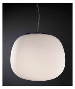 ROSY GRANDE SOSPENSIONE IN VETRO BIANCO LATTE SATINATA E MONTATURA CROMO