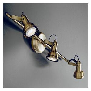 OLD 3 BINARIO PARETE SOFFITTO METALLO BRUNITO FARETTI DIREZIONABILE A LED GU10 7W