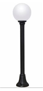 MIZAR GLOBO 25 CON SFERA TRASPARENTE FUME' O BIANCO LATTE IP55 PALO IN RESINA NERA