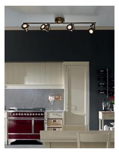 OLD 4 BINARIO PARETE SOFFITTO METALLO BRUNITO FARETTI DIREZIONABILE A LED SOSTITUIBILI
