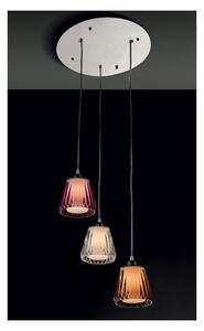 GAIA 3 SOSPENSIONE LAMPADARIO MONTATURA CROMO DIFFUSORI ACRILICO 3 COLORI MODERNA