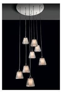 GAIA 8 LAMPADARIO SOSPENSIONE 8 LUCI PIATTO CROMO D.60 DIFFUSORI ACRILICO 3 COLORI