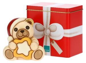 Teddy natalizio con stella e scatola in latta piccolo