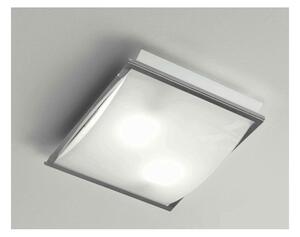 FIBBIA PLAFONIERA GRANDE CORNICE CROMO VETRO BIANCO MODERNA ECONOMICA DI ILLUMINANDO