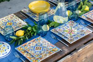 Servizio piatti da tavola in porcellana decorata 18 pezzi Costiera