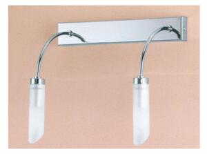 GOCCIA 2 LAMPADA DA PARETE IN METALLO CROMO CON DUE DIFFUSORI IN VETRO SATINATO