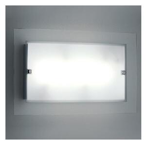 FLAT APPLIQUE/PLAFONIERA IN VETRO SATINATO BIANCO MODERNA DI ILLUMINANDO
