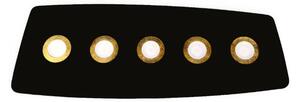 DEMETRA 5 NERA PLAFONIERA APPLIQUE IN METALLO NERO 8 COLORI CERCHI LAMPADINE SOSTITUIBILI