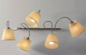 SOFT LAMPADA DA PARETE 5 LUCI CON PARALUME PERGAMENA BIANCA O AVORIO