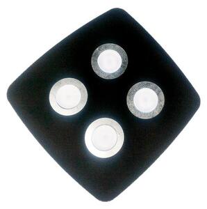 DEMETRA 4 NERA PLAFONIERA APPLIQUE IN METALLO NERO 8 COLORI CERCHI LAMPADINE SOSTITUIBILI