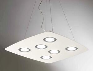 DEMETRA BIANCA SOSPENSIONE MODERNA 8 LUCI DI ILLUMINANDO CON ANELLI IN 8 COLORI A SCELTA