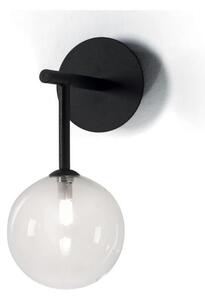BOLLE 1 LAMPADA DA PARETE MODERNA IN METALLO NERO O ORO CON SFERA IN VETRO