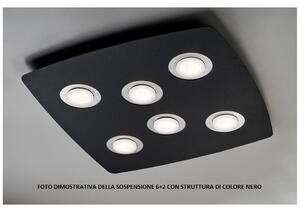 DEMETRA NERA SOSPENSIONE MODERNA 8 LUCI DI ILLUMINANDO CON ANELLI IN 8 COLORI A SCELTA