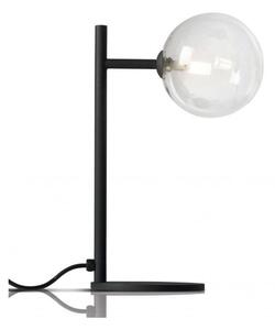 BOLLE LAMPADA DA TAVOLO MODERNA IN METALLO NERO O ORO OPACO CON SFERA IN VETRO