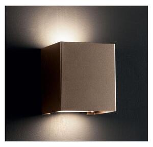 LEI LAMPADA DA PARETE QUADRATA IN METALLO BIANCO O BRONZO CON BIEMISSIONE DI LUCE ATTACCO GX53