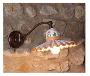 APPLIQUE RUSTICA CON PIATTO PLISSE IN TERRACOTTA DECORATO A MANO DELLA IMAS