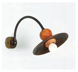 APPLIQUE STILE RUSTICO CON PIATTO IN OTTONE INVECCHIATO MADE IN ITALY