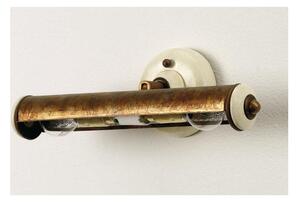 SPOT IN STILE RUSTICO SOPRA SPECCHIO O QUADRO IN OTTONE INVECCHIATO E CERAMICA