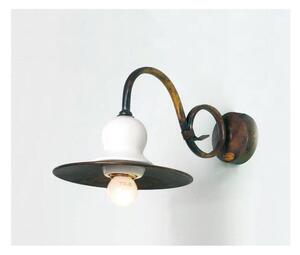 APPLIQUE STILE RUSTICO IN OTTONE INVECCHIATO E CERAMICA MADE IN ITALY