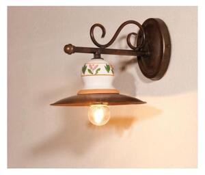 APPLIQUE IN OTTONE INVECCHIATO CON PARTICOLARI IN CERAMICA MADE IN ITALY