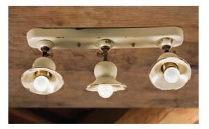 PLAFONIERA 3 LUCI STILE RUSTICO IN TERRACOTTA DECORATA A MANO CON SNODI DELLA IMAS