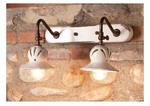 APPLIQUE 2 LUCI STILE RUSTICO IN TERRACOTTA E OTTONE INVECCHIATO DELLA IMAS