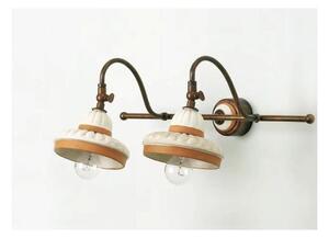 APPLIQUE 2 LUCI CON SNODI IN OTTONE E TERRACOTTA STILE RUSTICO DELLA IMAS