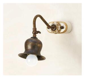 APPLIQUE IN OTTONE INVECCHIATO CON SNODO CON BASE IN TERRACOTTA MADE IN ITALY