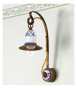 APPLIQUE IN OTTONE INVECCHIATO CON PARTICOLARI IN TERRACOTTA RUSTICA MADE IN ITALY