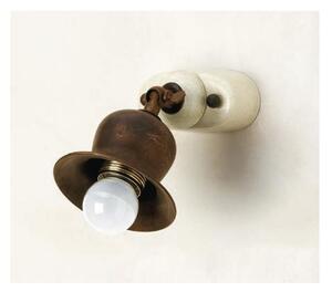 SPOT IN OTTONE INVECCHIATO CON SNODO CON BASE IN TERRACOTTA MADE IN ITALY
