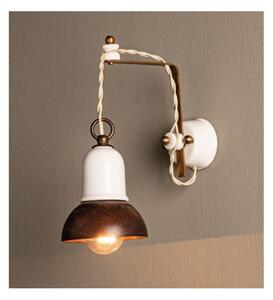 APPLIQUE RUSTICA IN OTTONE E CERAMICA CON CAVO A TRECCIA PRODOTTO IN ITALIA DALLA IMAS