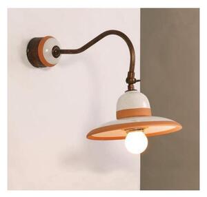 APPLIQUE IN TERRACOTTA DECORATA A MANO E OTTONE INVECCHIATO CON SNODO PRODOTTA IN ITALIA