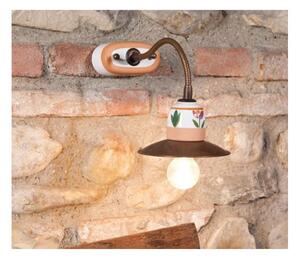 APPLIQUE IN OTTONE INVECCHIATO CON PARTICOLARI IN TERRACOTTA E BRACCIO FLESSIBILE DELLA IMAS