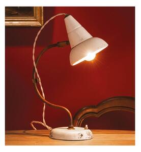 LAMPADA DA TAVOLO IN OTTONE INVECCHIATO E TERRACOTTA DECORATA PRODOTTA IN ITALIA