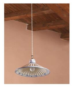 SOSPENSIONE IN TERRACOTTA DECORATA A MANO EFFETTO PLISSE MADE IN ITALY DELLA IMAS