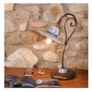 LAMPADA DA TAVOLO IN CERAMICA E FERRO FORGIATO A MANO MADE IN ITALY DELLA IMAS