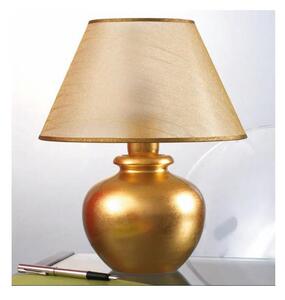LAMPADA DA TAVOLO IN TERRACOTTA FOGLIA ORO CON PARALUME IN TESSUTO MADE IN ITALY DELLA IMAS