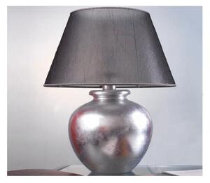 LAMPADA DA TAVOLO IN TERRACOTTA FOGLIA ARGENTO CON PARALUME IN TESSUTO MADE IN ITALY DELLA IMAS