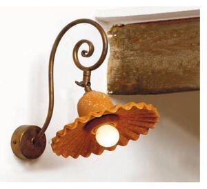 APPLIQUE RUSTICA IN TERRACOTTA E FERRO FORGIATO A MANO IN ITALIA CON SNODO DELLA IMAS