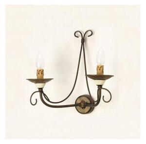 APPLIQUE 2 LUCI STILE RUSTICO IN FERRO FORGIATO A MANO MADE IN ITALY DELLA IMAS