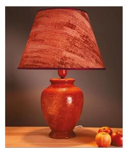 LAMPADA DA TAVOLO IN TERRACOTTA DECORATA A MANO CON PARALUME DELLA IMAS