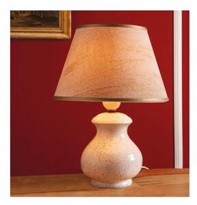 LAMPADA DA TAVOLO IN TERRACOTTA DECORATA A MANO CON PARALUME PRODOTTA IN ITALIA DALLA IMAS