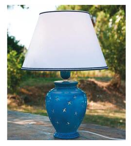 LAMPADA DA TAVOLO IN CERAMICA CON STELLINE TRAFORATE CON PARALUME MADE IN ITALY