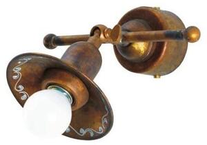 APPLIQUE RUSTICA CON PIATTO IN OTTONE DECORATO A MANO MADE IN ITALY DELLA IMAS